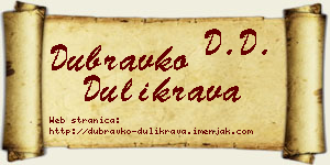 Dubravko Dulikrava vizit kartica